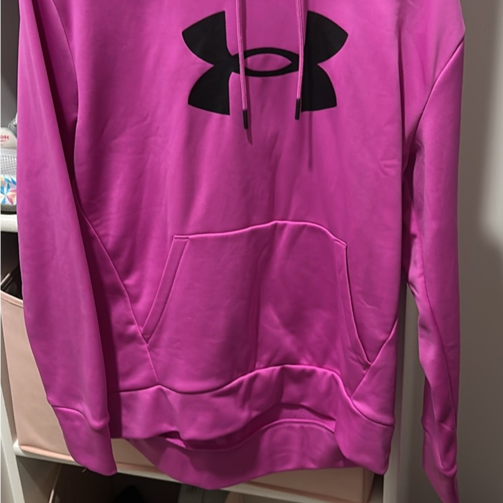 Under Armour Fuchsia Hoodie with Black Logo